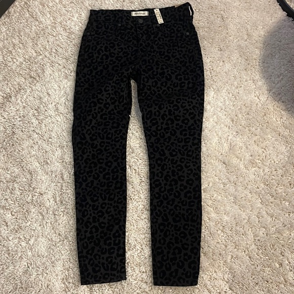 NWT Madewell mid rise skinny flocked animal print 26 - Picture 3 of 10